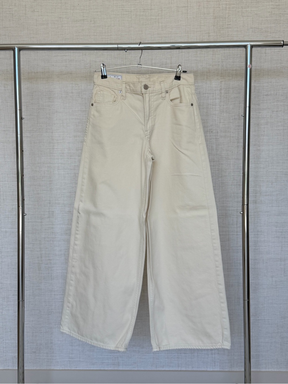 GAP Cream Wide-Leg High-Rise Jeans